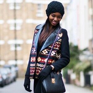 Zara Aztec Tribal Colorblock Moto Biker Jacket S